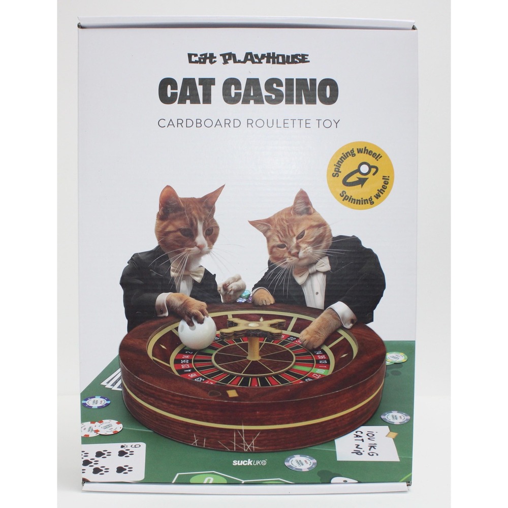 Suck UK Cat Playhouse Cat Casino Cardboard Roulette Toy Fun Interactive Play